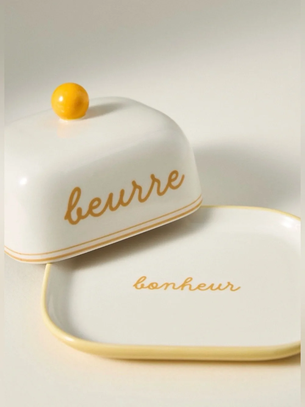 Anthropologie Café Violette Handpainted Stoneware Butter Dish, NIP
